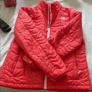 Pink north face jacket size large